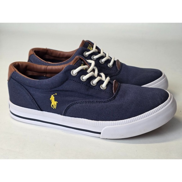 Ralph Lauren Other - POLO Ralph Lauren Vaughn Men's Shoes Size 5 EU 37 Navy Blue Canvas Boat Sneakers